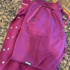 Greys Anatomy by Barco jacket and pant wine